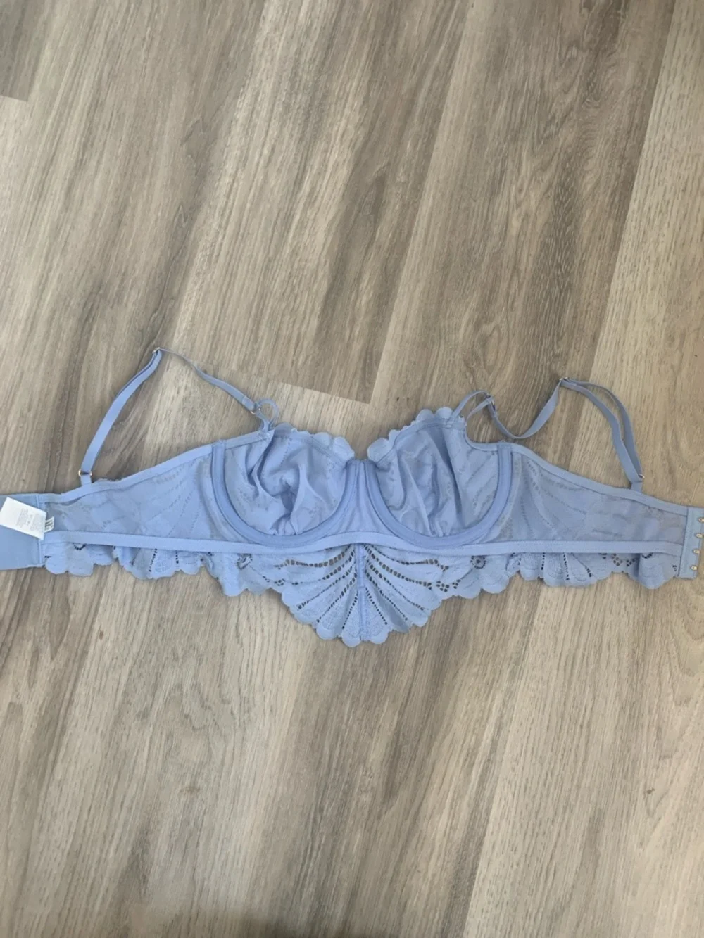 NWOT Aerie Real Good Show Off Unlined Balconette Lace Bra Light Pastel Blue 32C - Picture 4 of 5